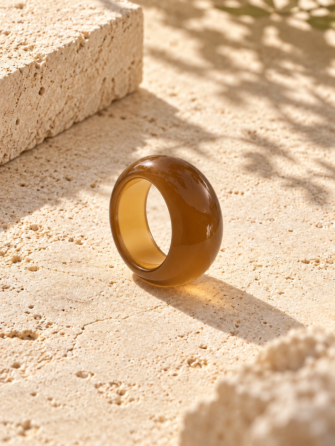Niska amber brown dome replica ring product view 3