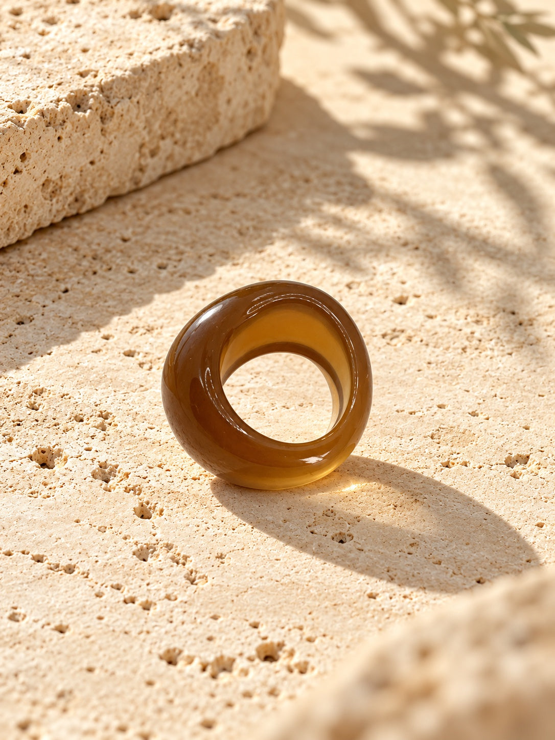 Niska amber brown dome replica ring product view 4