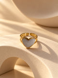 Niska white heart adjustable gold-tone ring view 2