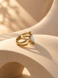 Niska white heart adjustable gold-tone ring view 3