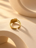 Niska white heart adjustable gold-tone ring view 4