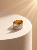 Niska pearl-white gold-tone adjustable wide band ring view 6