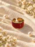 Niska ruby red enamel cuff ring replica product view 2