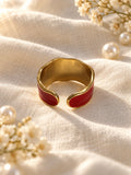 Niska ruby red enamel cuff ring replica product view 4