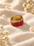 Niska ruby red enamel cuff ring replica product view 5