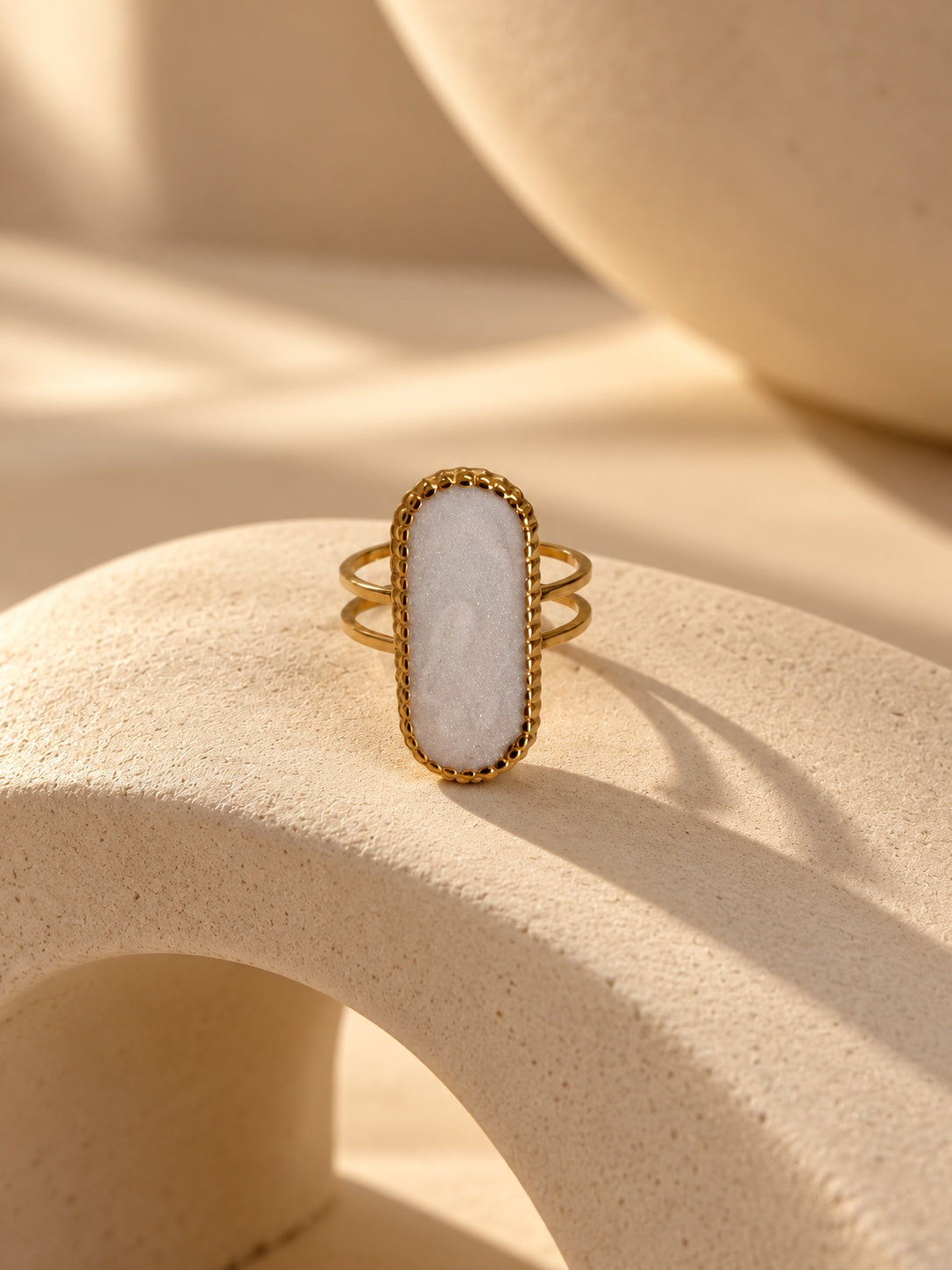 Niska Ivory Capsule Statement Ring on model