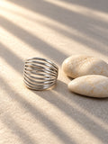 Niska silver replica multi-layer statement ring view 2