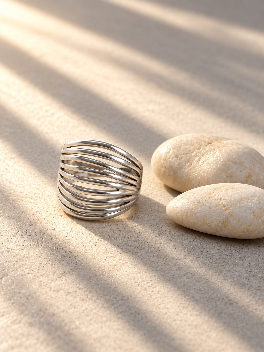 Niska silver replica multi-layer statement ring view 2