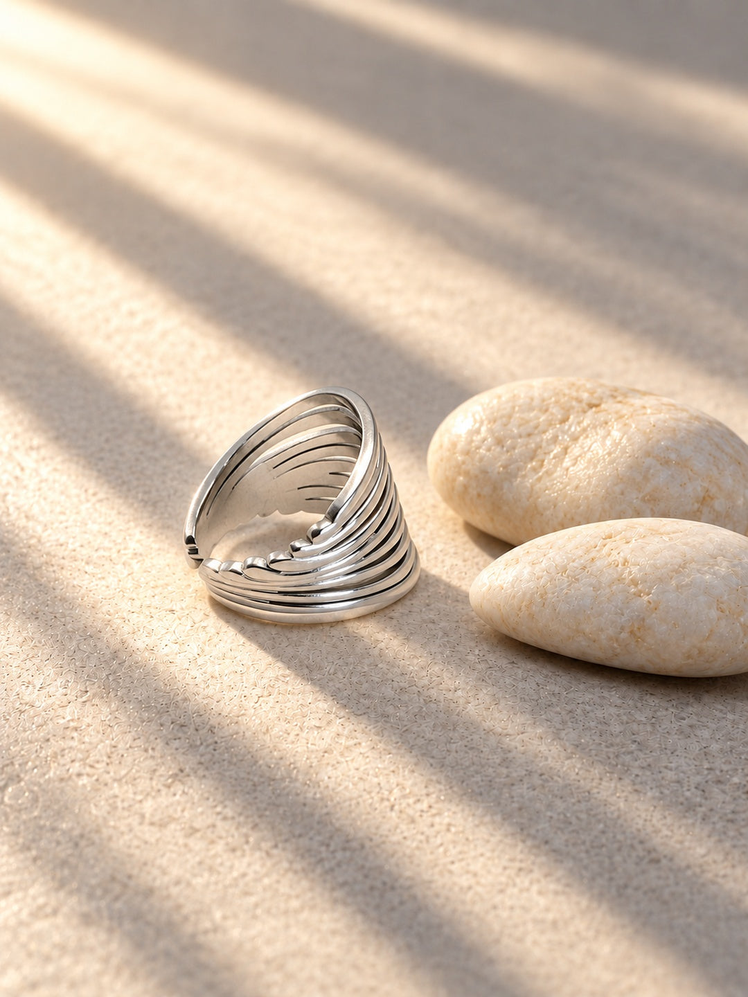 Niska silver replica multi-layer statement ring view 3