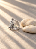 Niska silver replica multi-layer statement ring view 4
