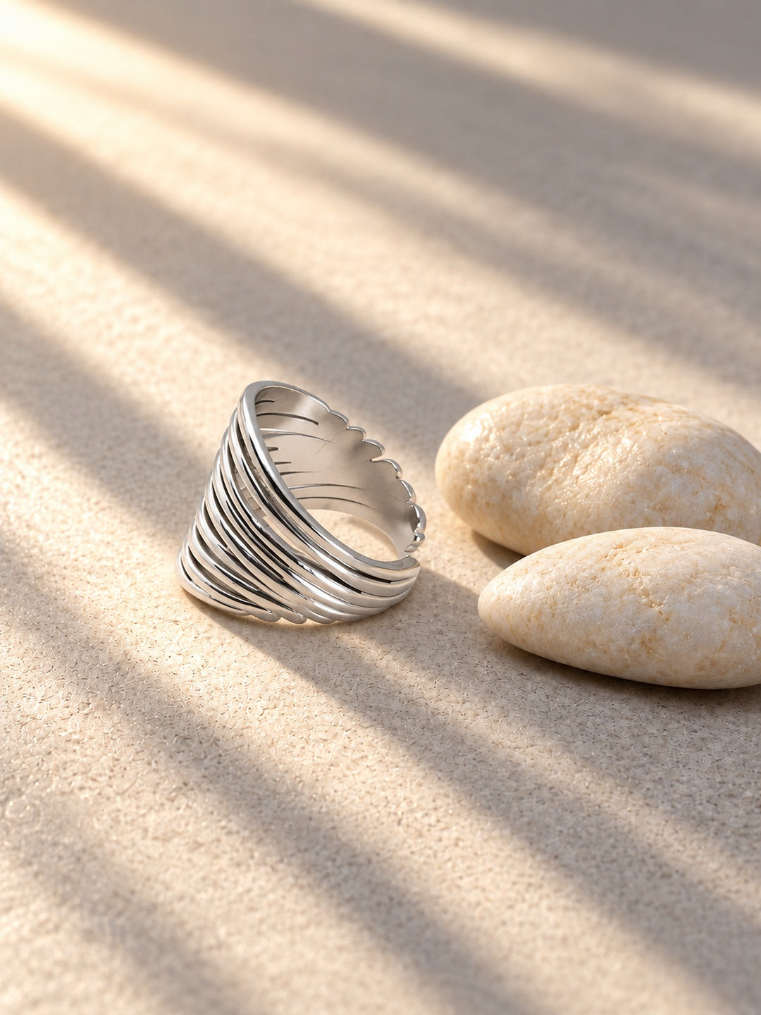 Niska silver replica multi-layer statement ring view 4