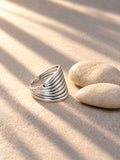 Niska silver replica multi-layer statement ring view 5