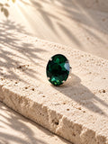 Niska oval green stone silver replica statement ring product view 3