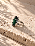 Niska oval green stone silver replica statement ring product view 4