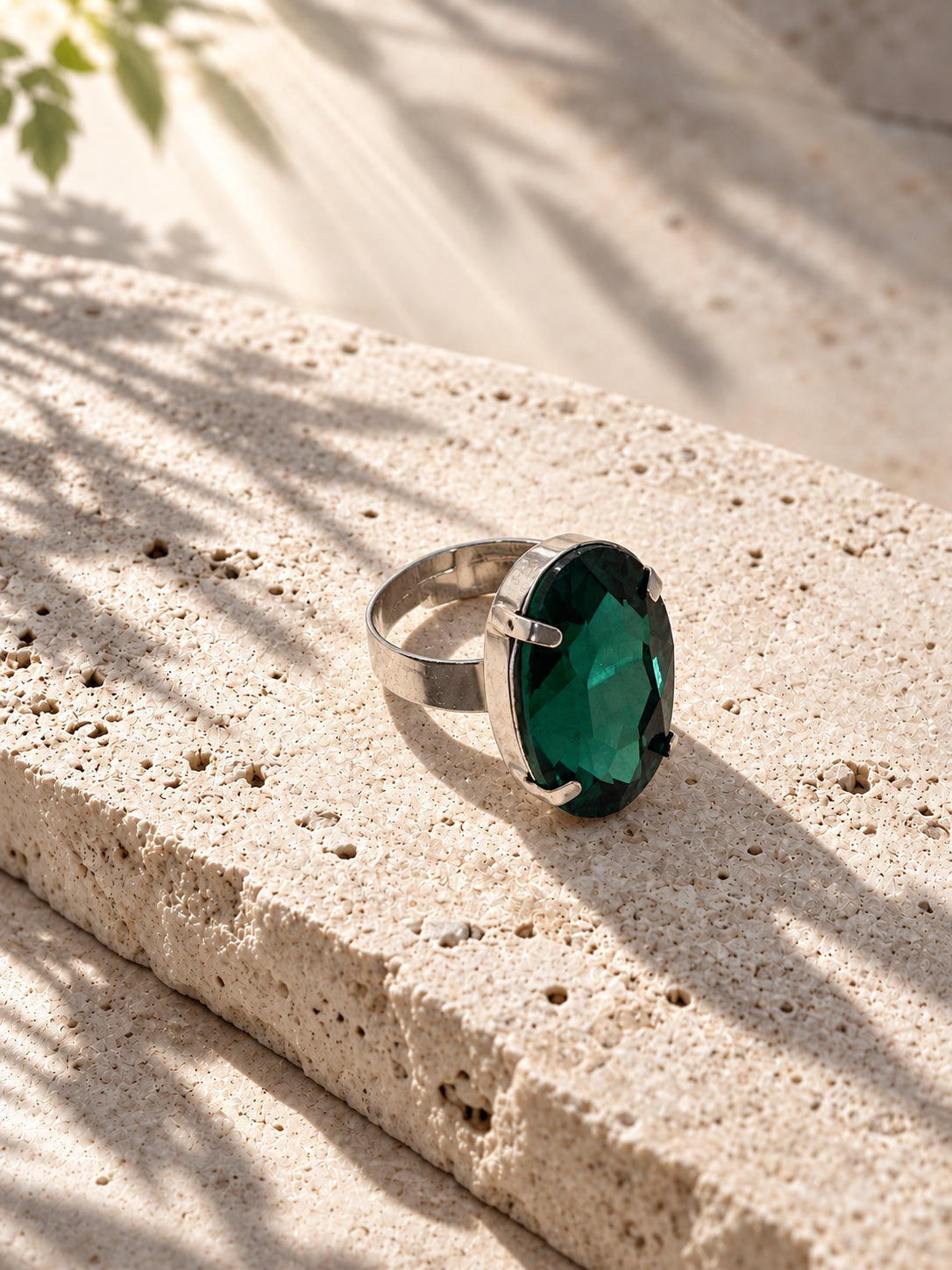 Niska oval green stone silver replica statement ring product view 5