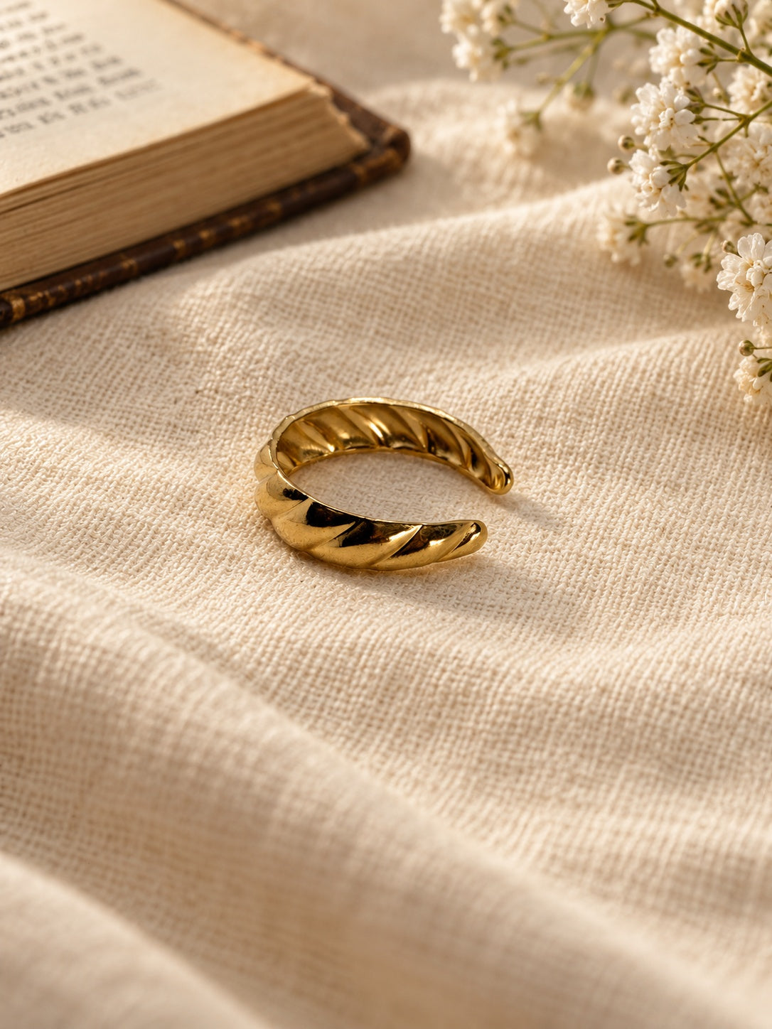 Niska sculpted gold-tone replica ring editorial product view 4