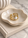 Niska Luna gold-tone white stone openwork ring — product view 2