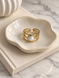 Niska Luna gold-tone white stone openwork ring — product view 3