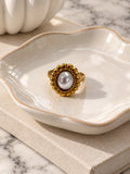 Niska oval pearl-look gold-tone statement ring product view 2