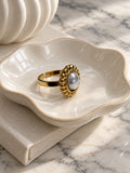 Niska oval pearl-look gold-tone statement ring product view 4