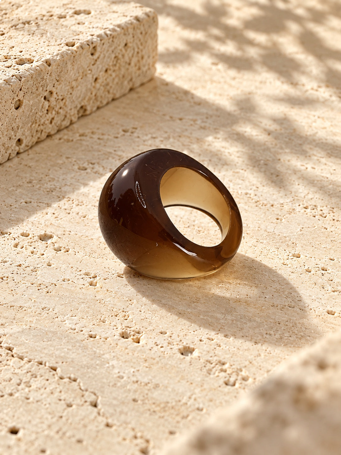 Niska amber brown dome replica ring view 2