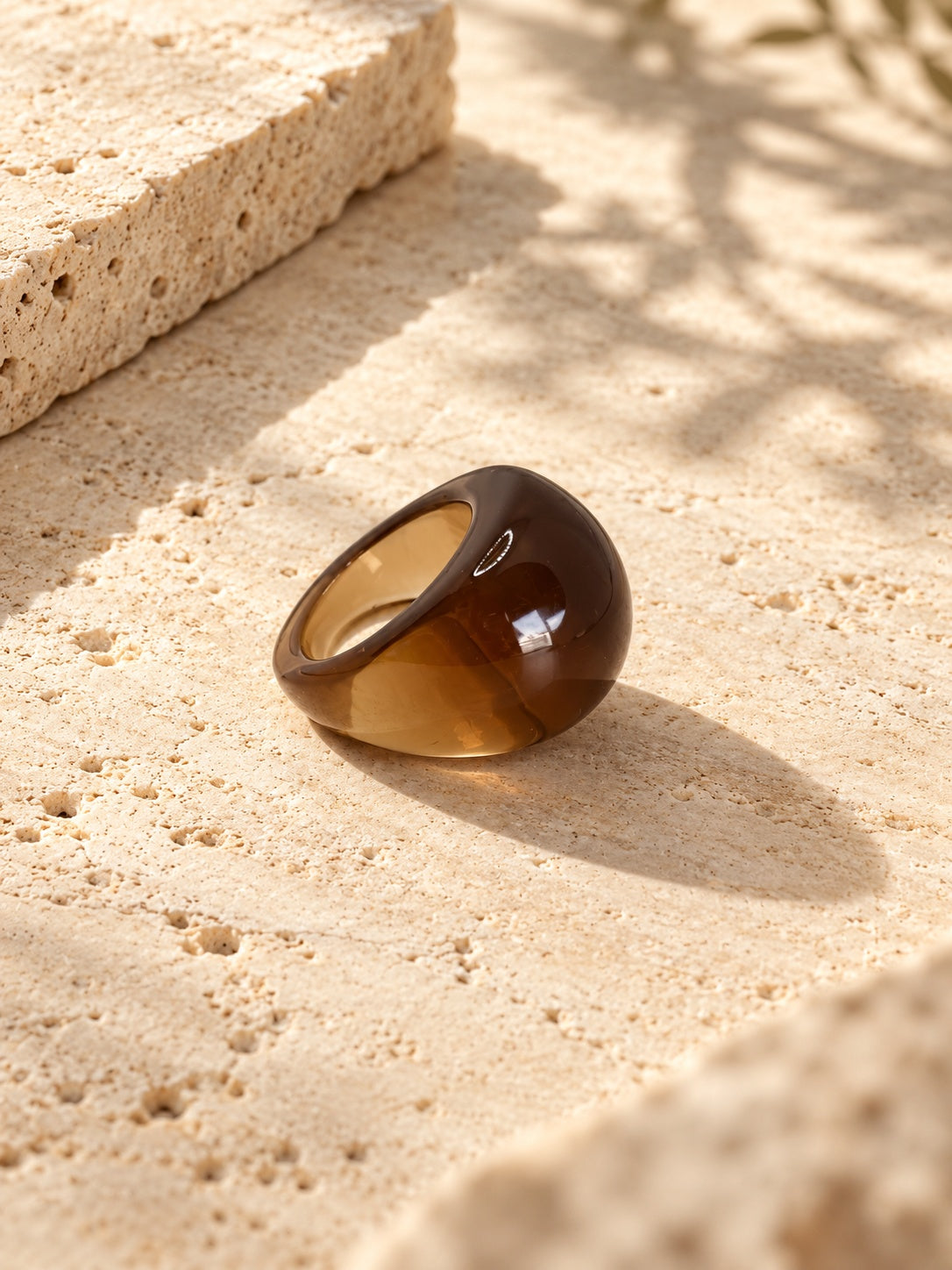 Niska amber brown dome replica ring view 3