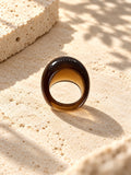 Niska amber brown dome replica ring view 4