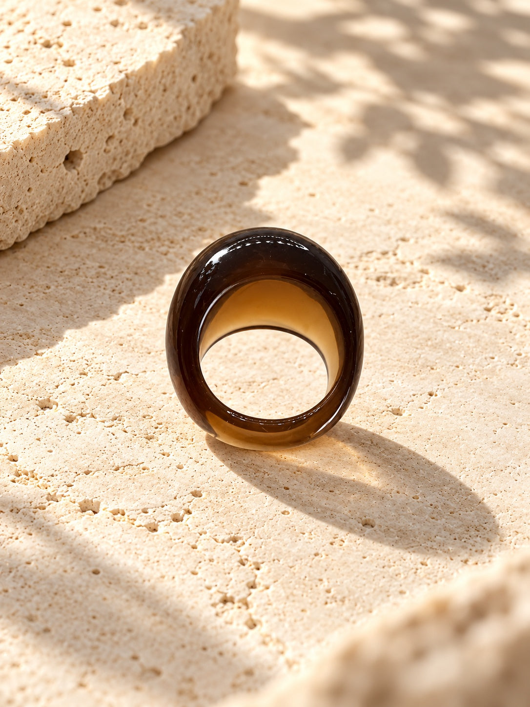 Niska amber brown dome replica ring view 4