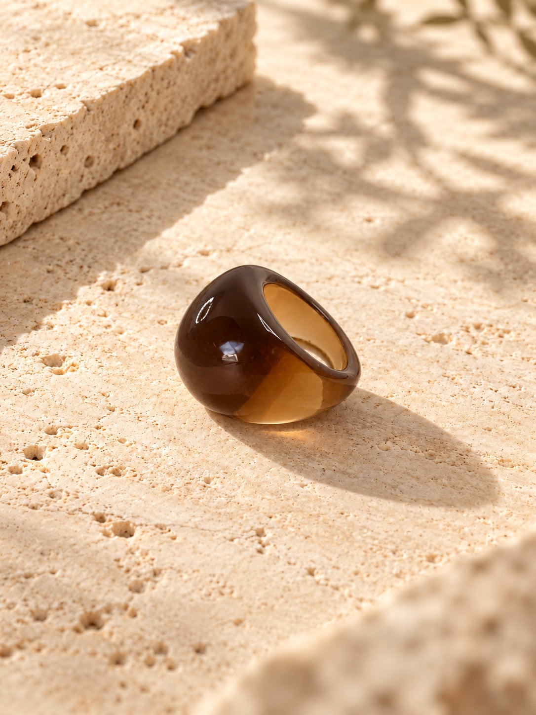 Niska amber brown dome replica ring view 5