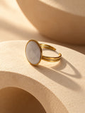 Niska round white stone gold-tone replica ring – product and model view