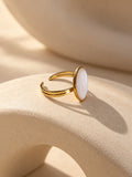 Niska round white stone gold-tone replica ring – product and model view