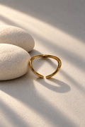 Niska Sculptural V Gold-Tone Open Ring – editorial view 4