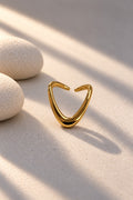 Niska Sculptural V Gold-Tone Open Ring – editorial view 7