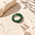 Niska green sculptural replica ring product view 2