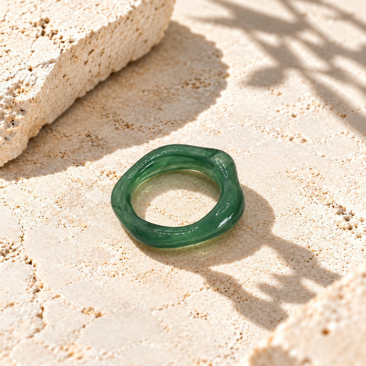 Niska green sculptural replica ring product view 3