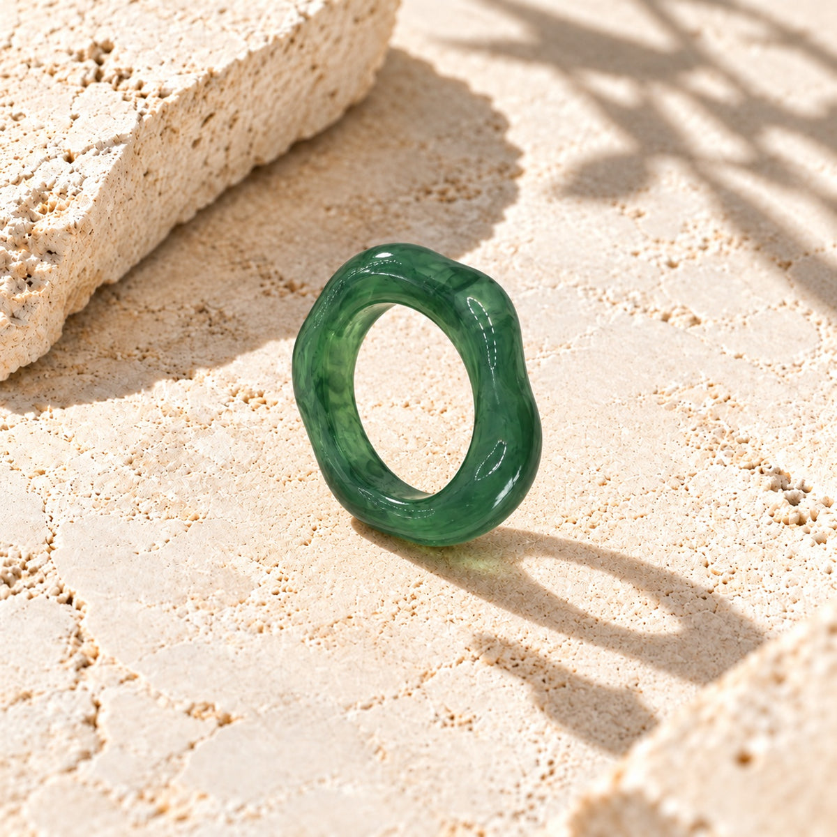 Niska green sculptural replica ring product view 4