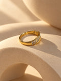 Niska Golden Sweep Stone-Studded Ring view 3
