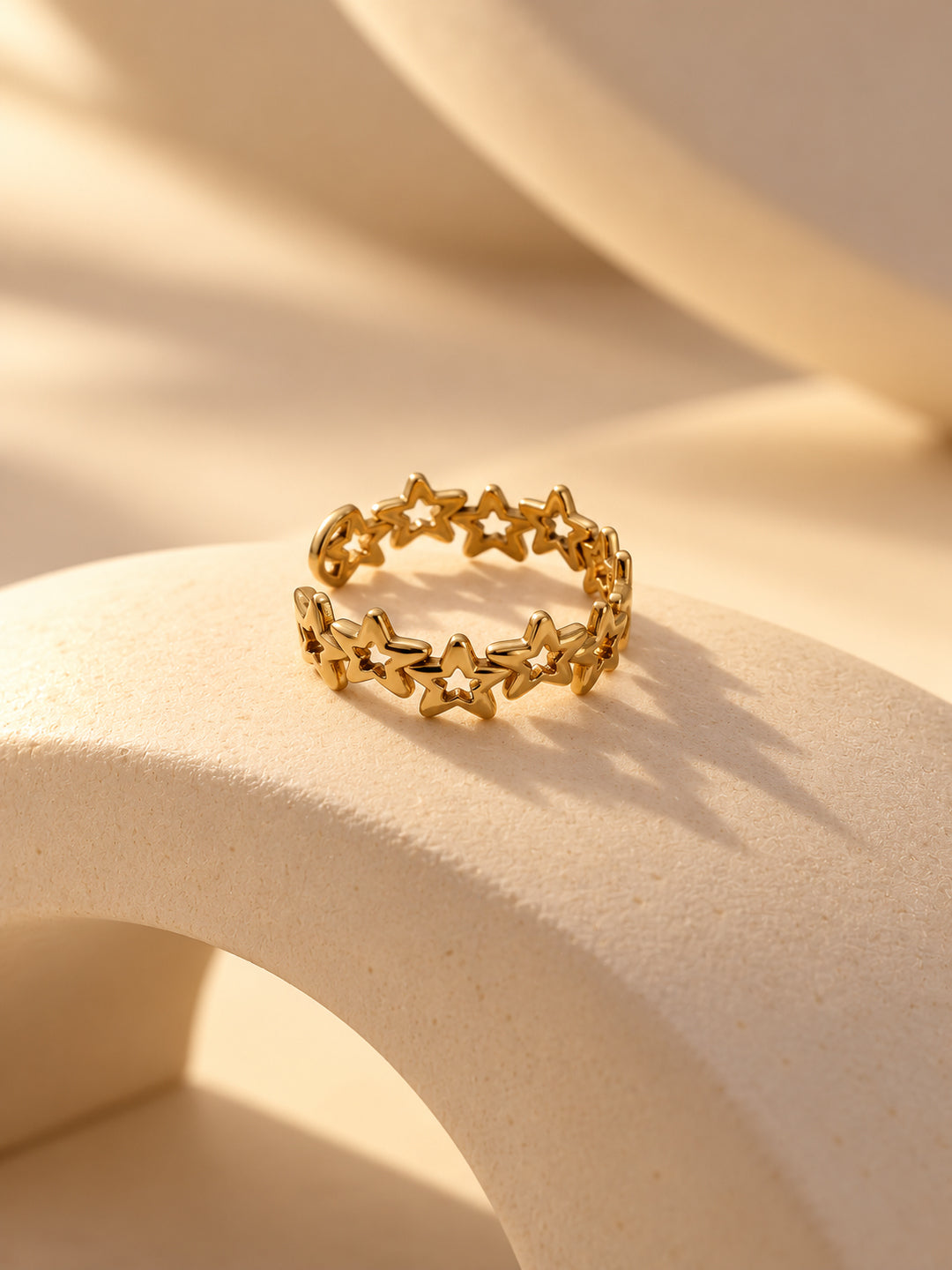 Niska gold-tone star cutout replica ring, product view 2