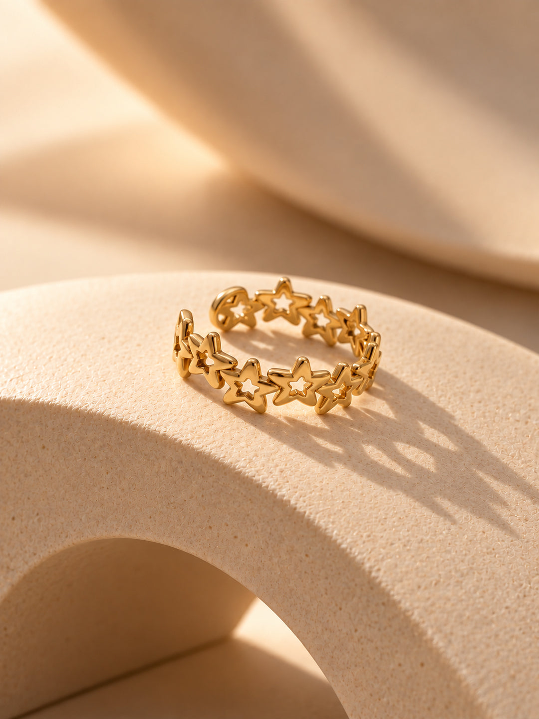 Niska gold-tone star cutout replica ring, product view 3