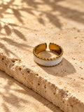 Niska Two-Tone Beaded Edge Cuff Ring