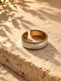 Niska Two-Tone Beaded Edge Cuff Ring
