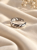 Niska silver-tone twisted band replica ring editorial view 5