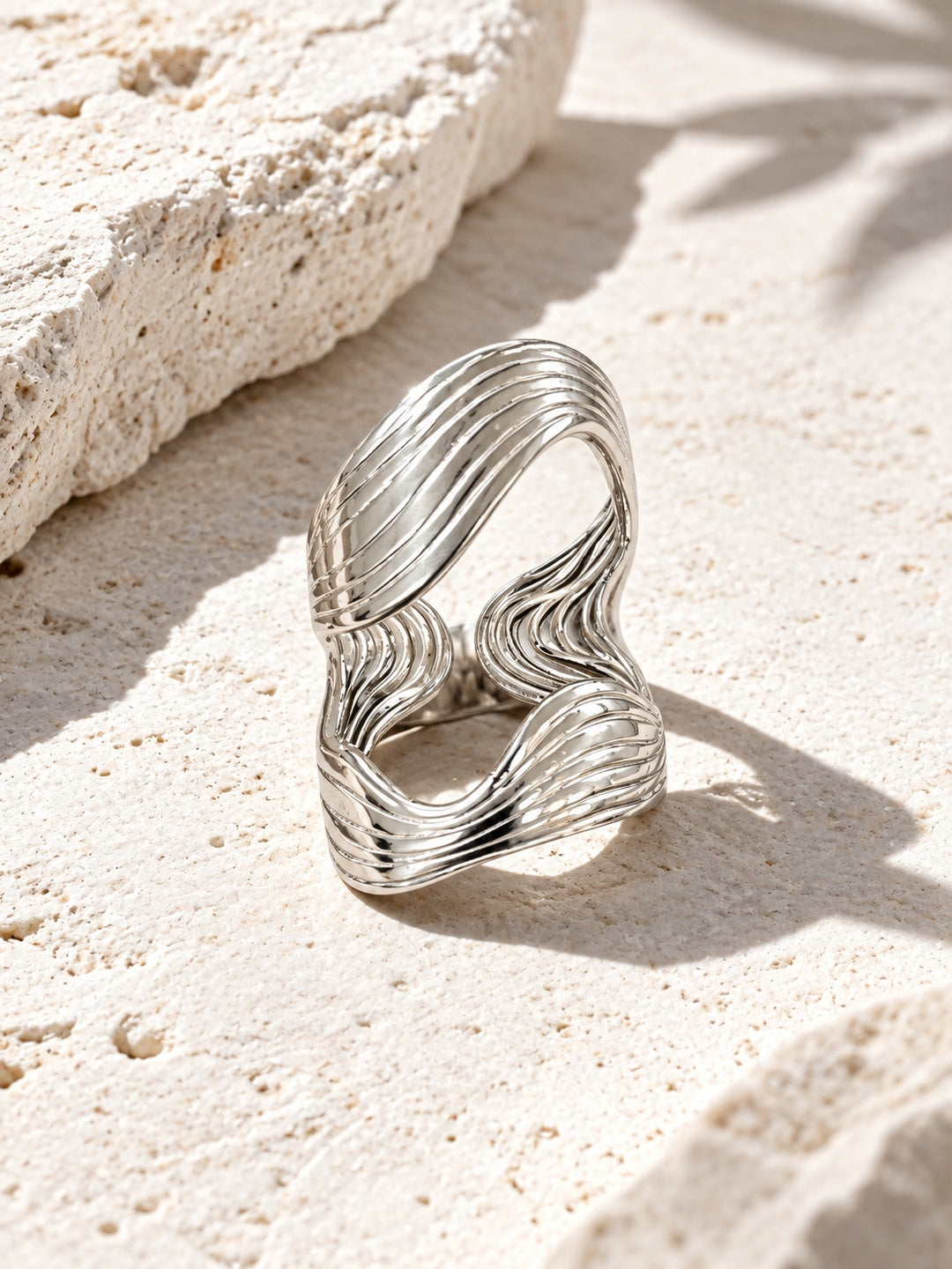 Niska statement ring alternate product angle on white stone