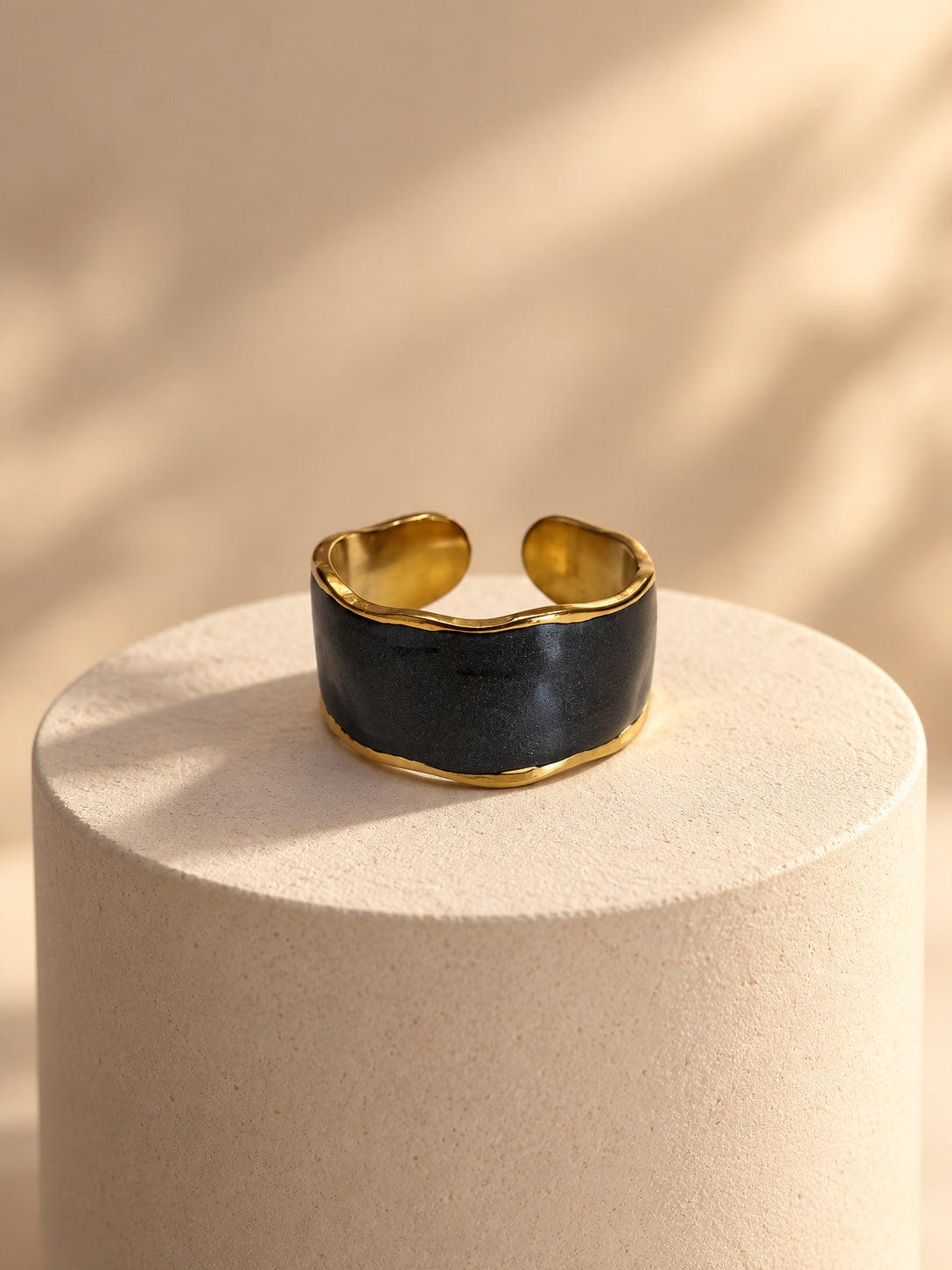 Niska black Monalisa Stone silver replica statement ring