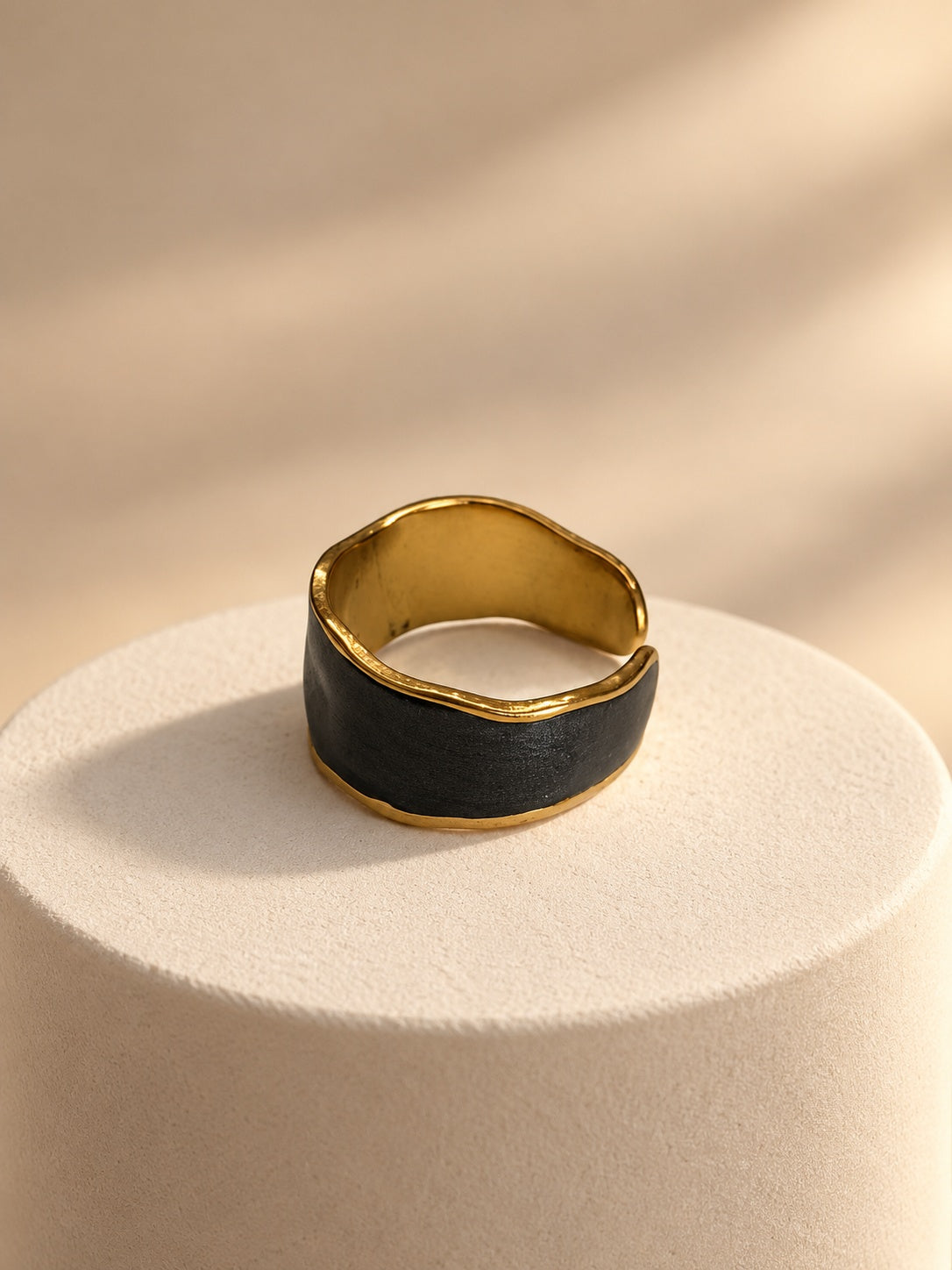 Niska black Monalisa Stone silver replica statement ring