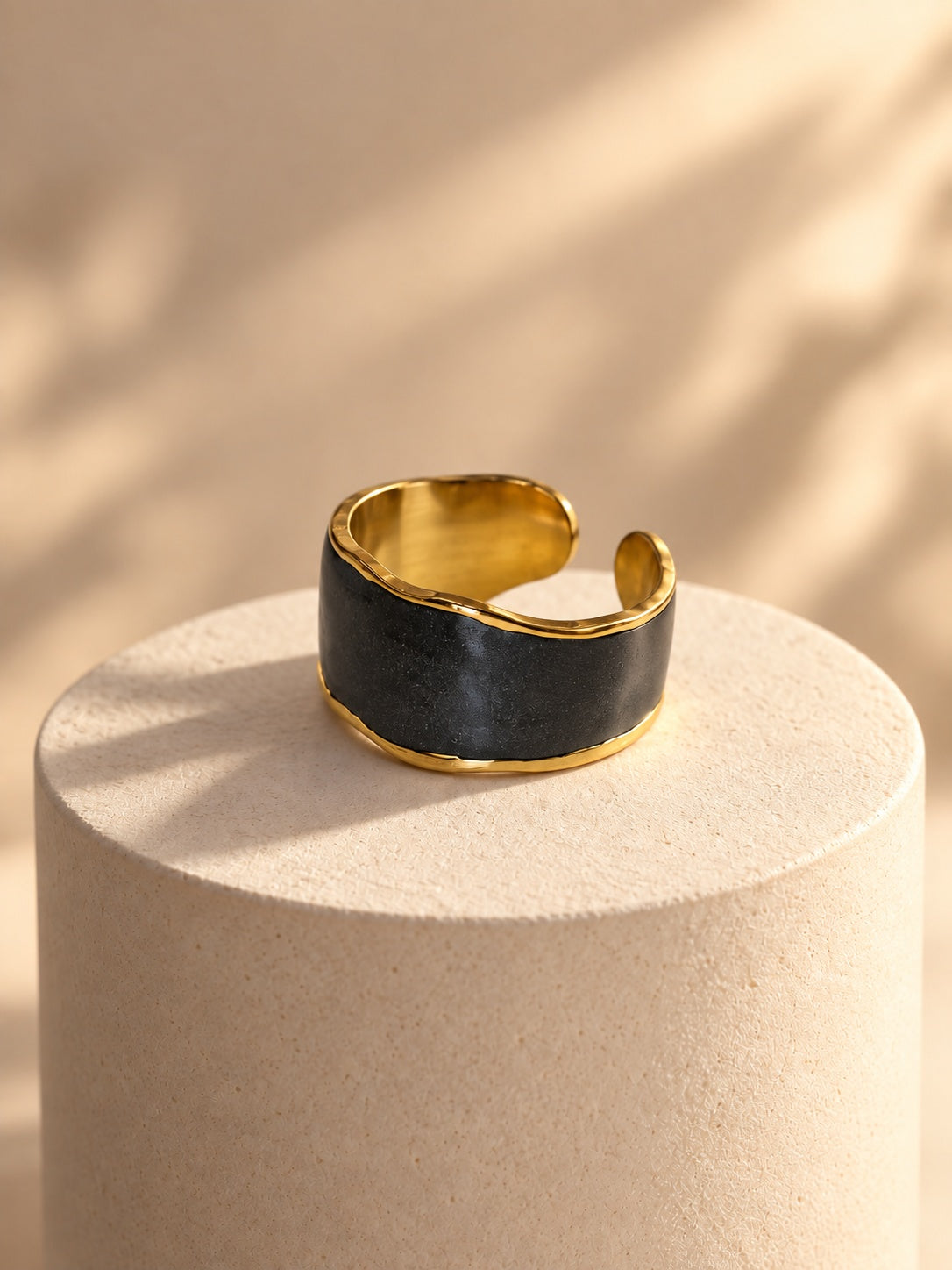Niska black Monalisa Stone silver replica statement ring