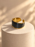 Niska black Monalisa Stone silver replica statement ring