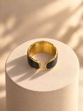 Niska black Monalisa Stone silver replica statement ring