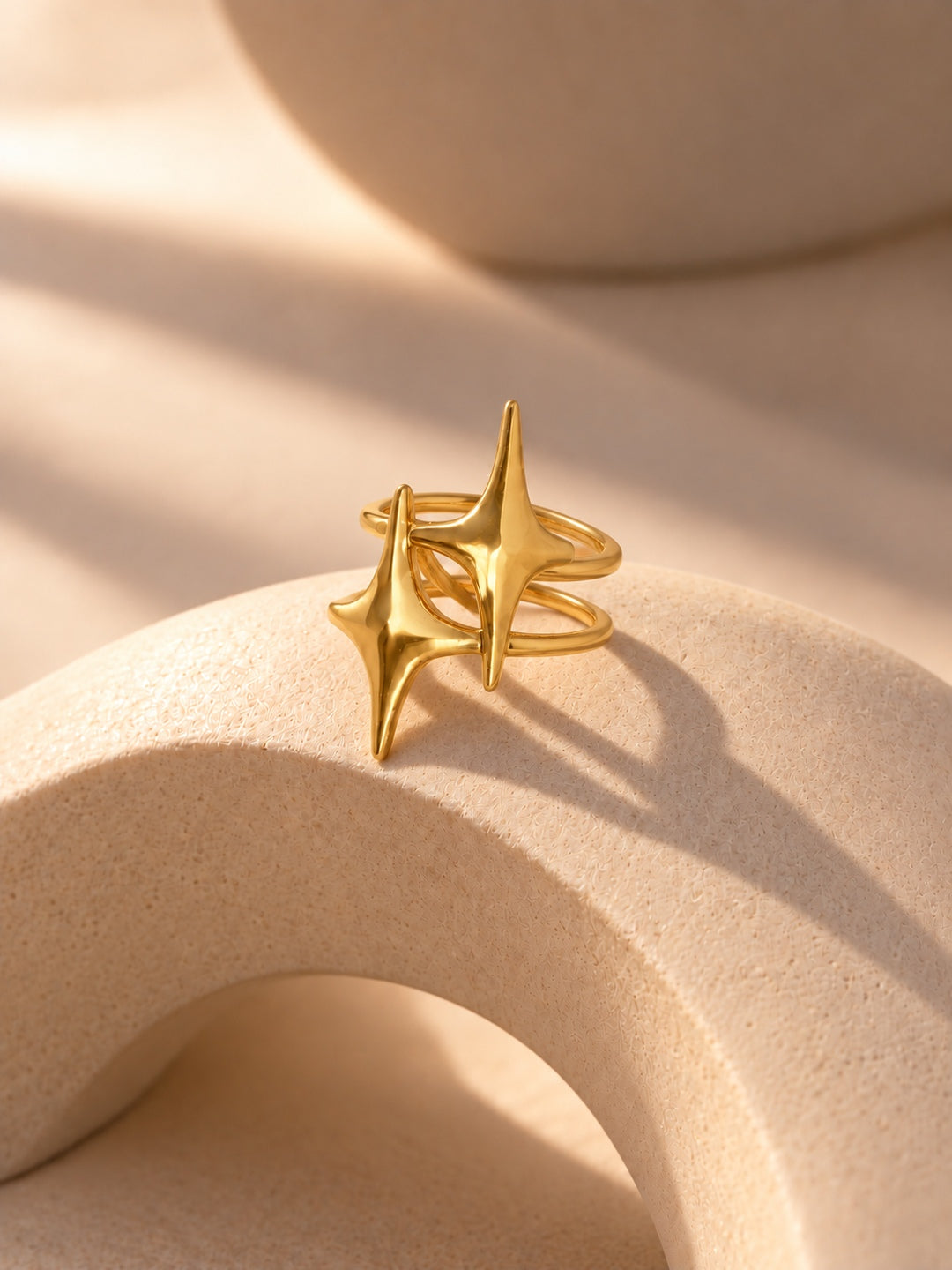 Niska gold-tone Celestial Twin Star Replica Ring detail