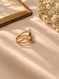 Niska white rectangular stone replica ring view 6
